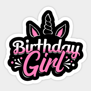 'Unicorn Birthday Girl' Cute Birthday Unicorn Gift Sticker